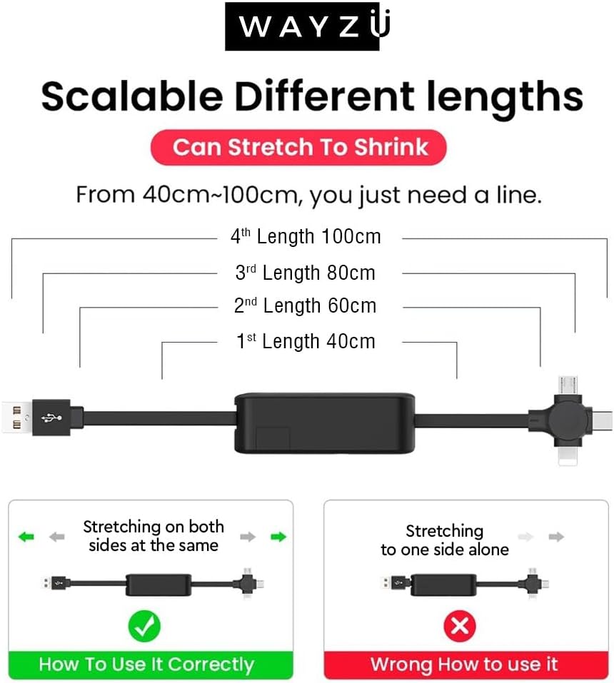 The Ultimate 3-in-1 Retractable Charging Cable & Phone Stand