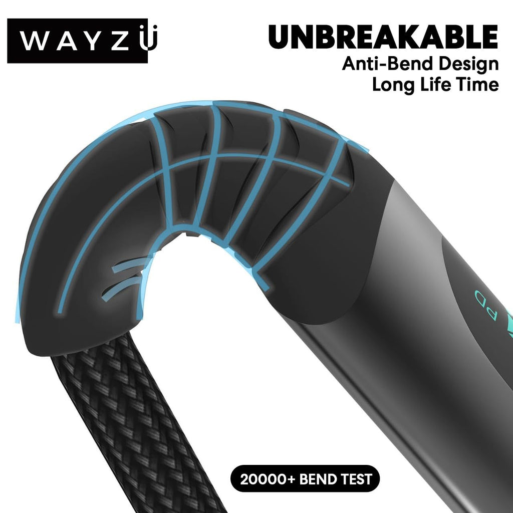 Wayzu 100W USB C to C Cable with Real-Time LED Power Display