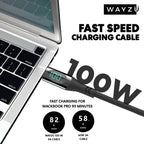 Wayzu 100W USB C to C Cable with Real-Time LED Power Display