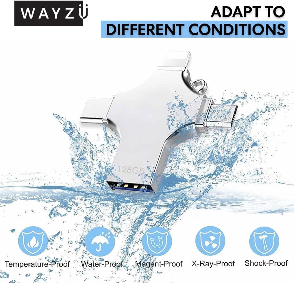 4-in-1 Universal USB Flash Drive (32GB/64GB) | For iPhone, Android & PC