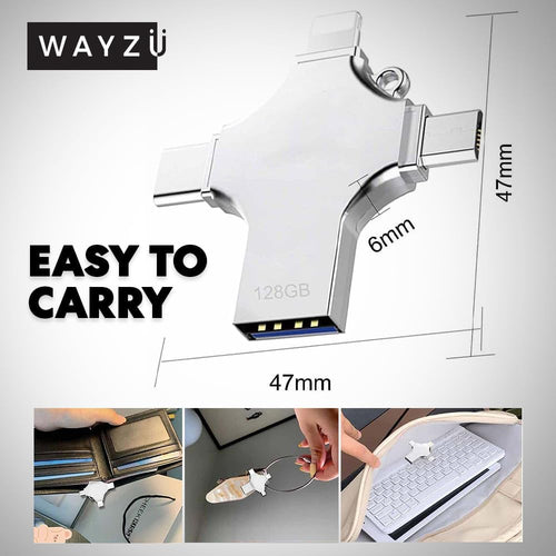 4-in-1 Universal USB Flash Drive (32GB/64GB) | For iPhone, Android & PC