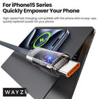 Wayzu Intelligent 100W USB-C Cable with Auto Cut-Off Battery Protection