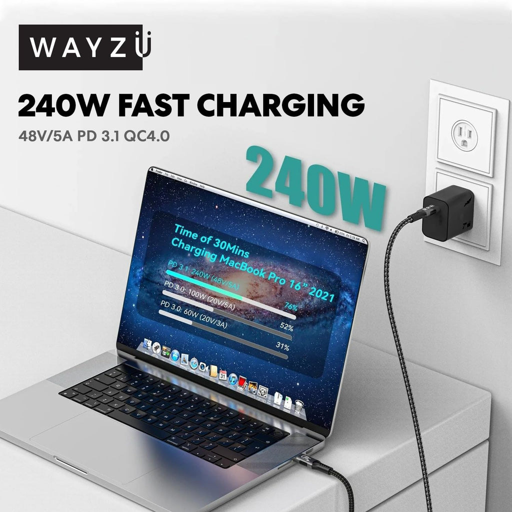 Wayzu Pro USB4 240W Cable – 40Gbps & 8K Video