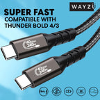 Wayzu Pro USB4 240W Cable – 40Gbps & 8K Video