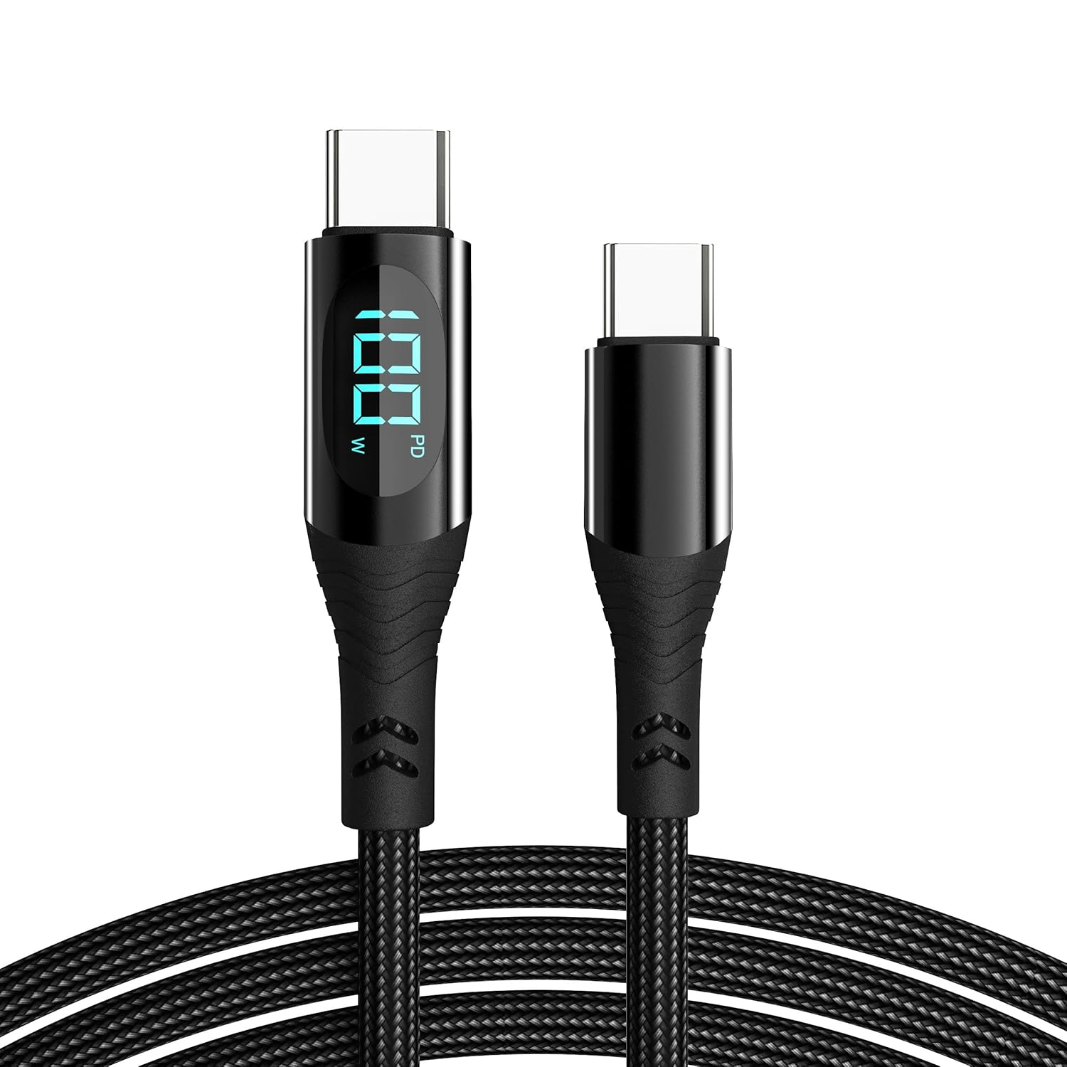 Wayzu 100W USB C to C Cable with Real-Time LED Power Display