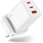 67W USB C Fast Charger Plug,3 port GaN Type C PPS PD3.0 Fast Power Adapter,Wall Charger, UK Design,Travel Charger Plug,Laptop MacBook Pro/Air,Galaxy,Dell XPS 13,iPhone 15/14/13/Pro/Mini,iPad pro