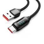 Wayzu® USB to USB C Charger Cable, LED Display, 66W 6A fast charging Cable,Type C,PD,Data Transfer, Nylon Braided,Smart Chip,Compatible with PS5 Android Samsung Galaxy MacBook iPad Air5 Pixel 7 (1M)
