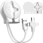 Wayzu® Retractable Multi 3 in 1 Charging Cable,Multiple Head Fast Charging Cable,Retractable Type C,IP,Micro Multi Port Data Transfer Cable for iPhone,Samsung Gelaxy,PS,Pixel (White)